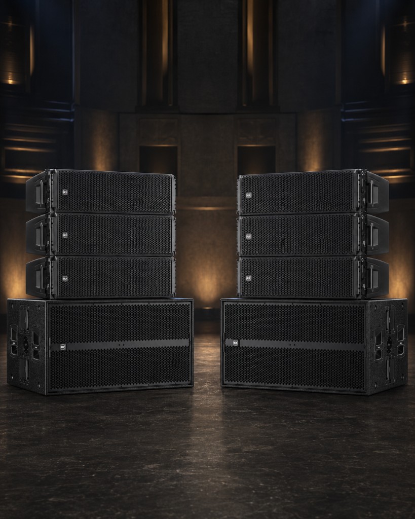 Professional RCF line array speakers for event sound systems